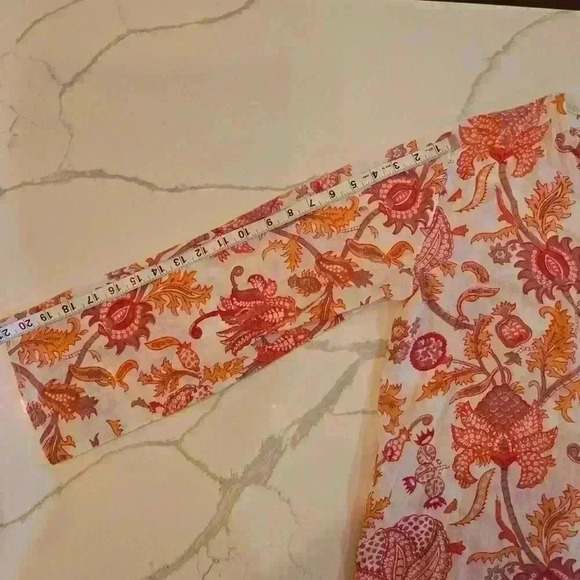 Roberta Roller Rabbit Womens Floral Cotton Tunic Blouse Pink White Size Large - Picture 3 of 8